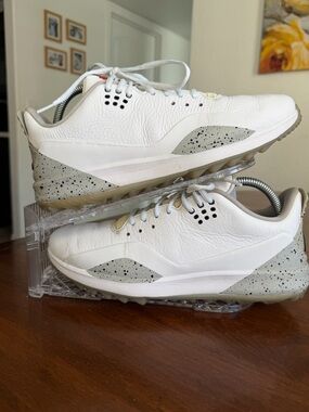 NIKE JORDAN ADG 3 "GOLF CLEATS" WHITE-FIRE-TECH GREY-BLACK SIZE 9  [CW7242-100]